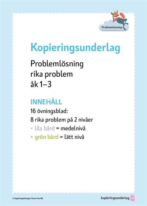 Problemlösning uppgifter